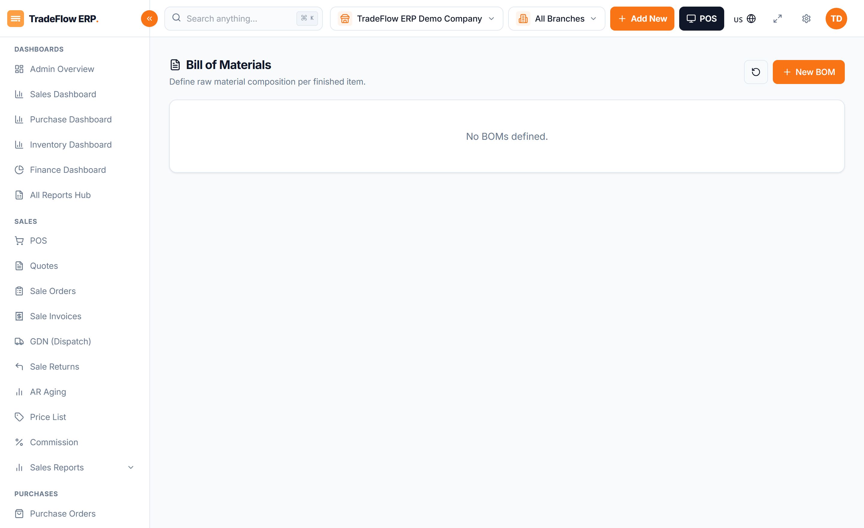 Production & Assets in TradeFlow ERP
