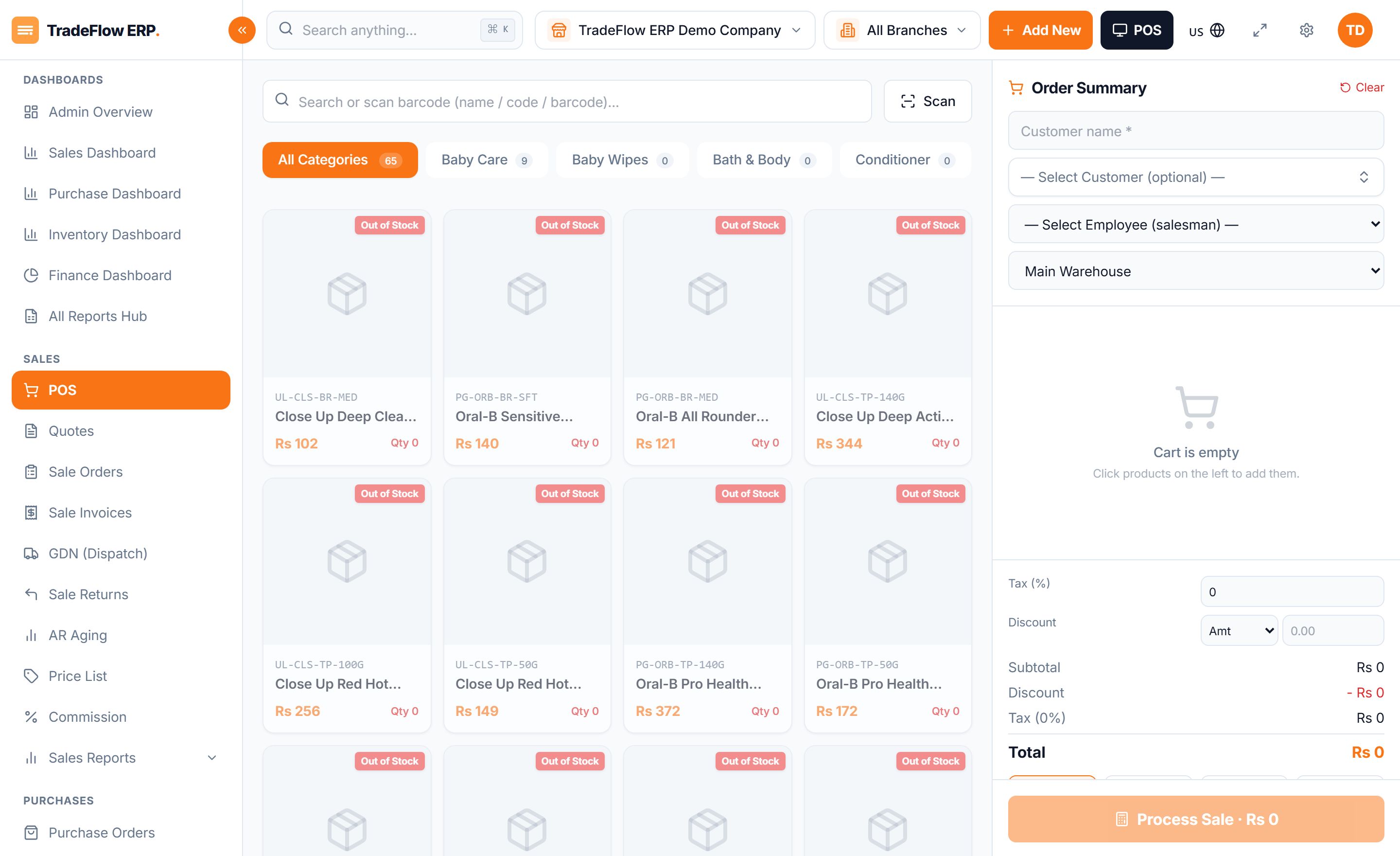Sales & POS in TradeFlow ERP